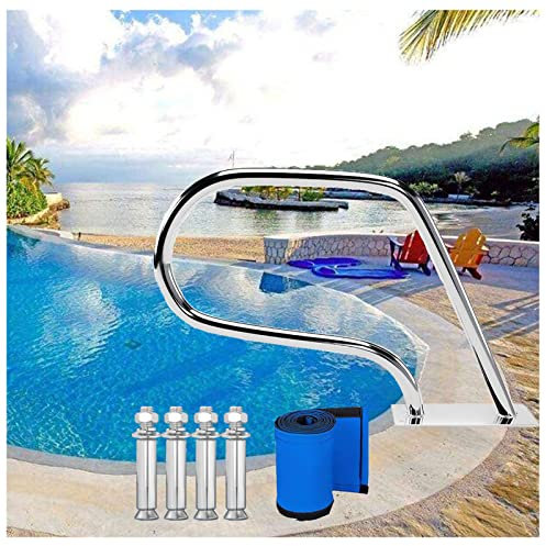 LaYiQimn Pool Rail Pool Handrails 22X30 inch Pool Rail 250Lbs Load Capacity Rustproof Pool Handrail Humanized Swimming Pool Handrail with Blue Grip Cover & Screws