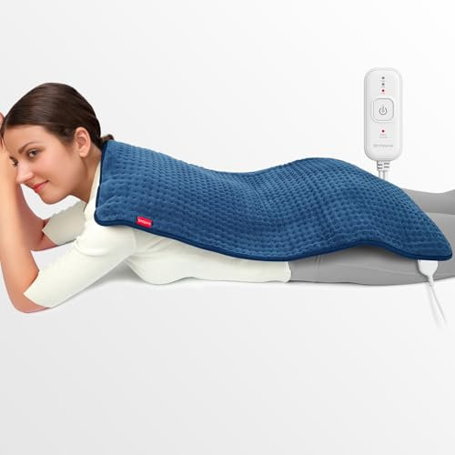 Comfytemp XXL-großes Heizkissen 83x43cm, Ultraweich Wärmekissen mit Abschaltautomatik，Alterfreundlich Heizdecke mit Sicherheitssystem für Rücken Schulter Nacken Bauch Beine Knie, Maschinenwaschbar