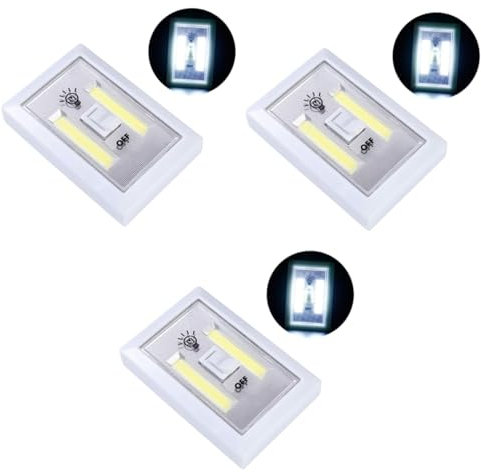 WOONEKY 3St LED-Licht wandleuchte led emergency light night lamp notleuchte batterie betrieben lampen wandlaterne schlafzimmer beleuchtung magnetlampe schrankleuchten LED-Nachtlicht Weiß