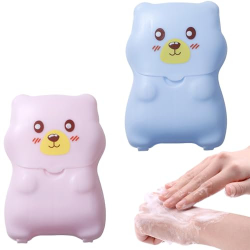 JEYORZY 2x Scatole Sapone in 100 Fogli da Viaggio di Carta con Custodia in Plastica, Fogli di Sapone Portatili, Sapone in Fogli da Viaggio, sapone in fogli da viaggio, sapone, porta sapone da viaggio