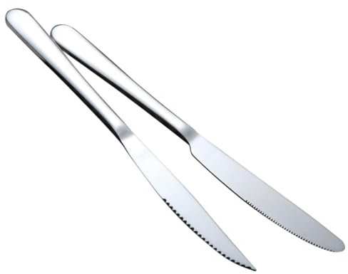 Ciieeo 12stücke Teiliges Besteck Set Steakmesser Und Tafelmesser Set Für Langlebigen Gebrauch Mit Schlanken Hälzen Und Gezackten Kanten Leicht Und Pflegeleicht Für Esstisch Und