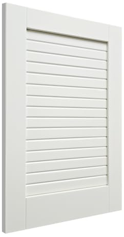 Louvred Slatted Wardrobe Door - White - Finished/Natural - Ready to Paint or Varnish - Classic Solid Wood Pine Internal Door - Louvre Cupboard Doors - Single Wooden Door Full Panel