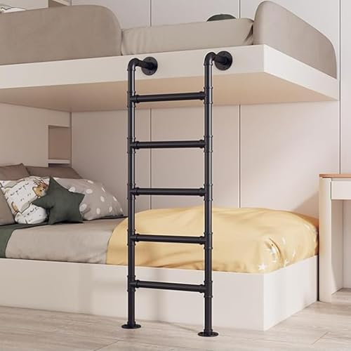 Wall Mounted LadderBunk Bed Ladder - Metal Loft Ladder Wall Mounted Egress Ladder Basement Heavy Duty Straight Ladder 4ft 5ft 6ft 7ft 8ft Multi-Purpose Emergency Fire Climbing L