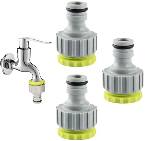 Gardena Wasserhahn Adapter Set - 3 Stück Gartenschlauch Kupplung Mit 3/4 Zoll Hahnverbinder