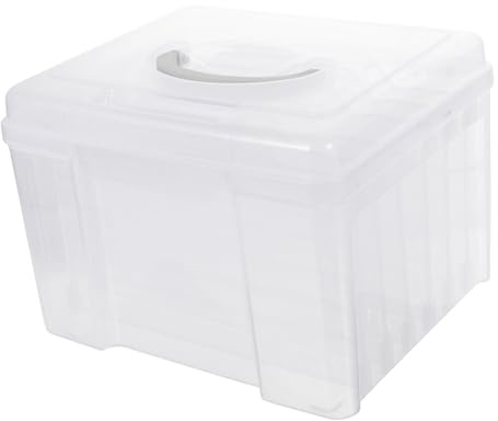 KOMBIUDA Boîte Organisateur de Photos Transparente 6 Compartiments Rangement Photo Multifonctionnel Matériel Solide pour Stockage d'Images et Cartes de Portable et Pratique