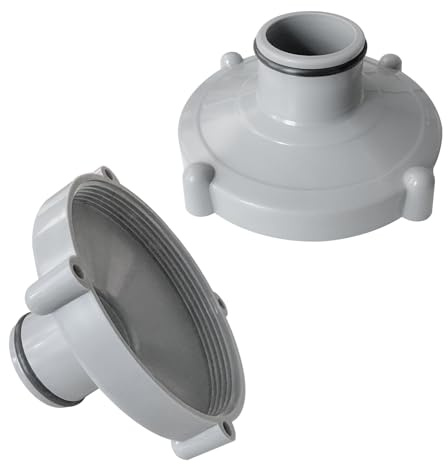 Lot de 2 adaptateurs pour tuyau d'aspiration de piscine - L'adaptateur gris - Nettoyage rapide de la piscine (diamètre de 80 mm à Ø 32 mm) - Idéal pour différents besoins de nettoyage de piscine
