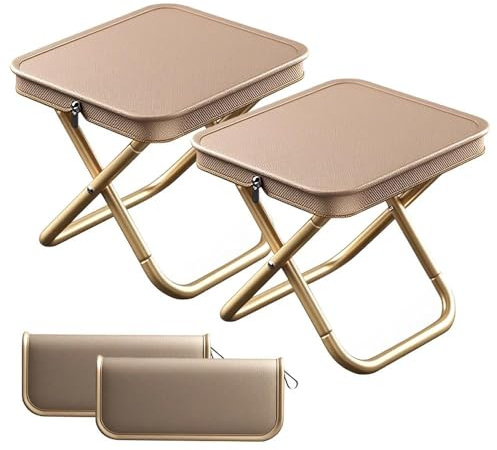 2 Stück Tragbarer Klapphocker Camping Hocker Klapphocker, Zusammenklappbar als Tragetasche mit Reißverschluss, Zusammenklappbar als Reißverschluss-Tragetasche, für Camping Angeln Grillen Picknick