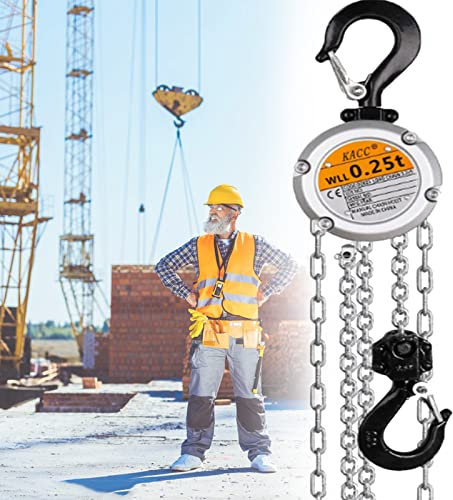 Hand Chain Hoist,Manual Hoist W/Industrial-Grade Steel Construction for Lifting Good In Transport & Workshop,Construction Sites,Garages,Warehouses,Docks,Workshops,500KG*3m