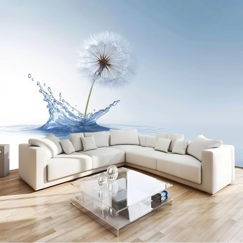 Fotomurales Papel pintado 250 x 175 cm Papel pintado tejido no tejido Decoración de Pared decorativos Murales Moderna Diseno Salpicaduras de agua 3D Dientes de león