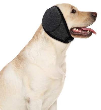 Beruhigender Hunde-Kapuzenpullover Ohrumhüllung, bequeme leise Ohrenabdeckung Muffen Stöpsel wasserdicht & verstellbar Hundekopfumhüllung Haube für Lärmschutz Feuerwerk Fellpflege Baden Angst Gewitter