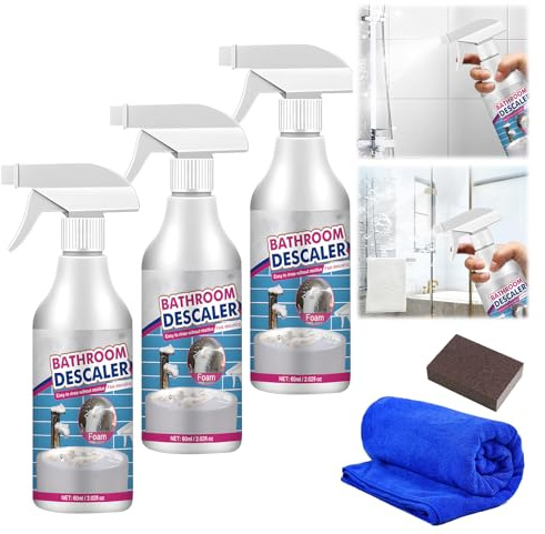 Reiniger für hartnäckige Flecken, Bathroom Descaler Cleaner, Bodenreiniger Küchenreiniger Powerful Descaling Cleaning Agent, Allzweck-Reinigungsschaumspray für Glas Kanalisation Toiletten (3, 100ml)