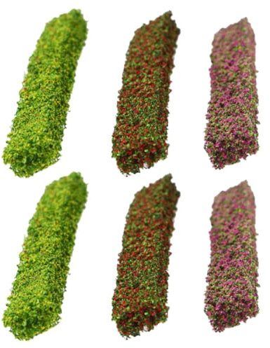 LALAFINA 6 Arbustos Miniatura Estáticos 10 CM Kit de Follaje Artificial Multicolor Rojo Amarillo Púrpura para Maquetas de Trenes Dioramas y Paisajes Miniatura