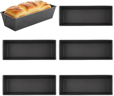 LDXDRU 6PCS Loaf Tin, 30.8x11.8x7.5cm Carbon Steel Bread Baking Tin
