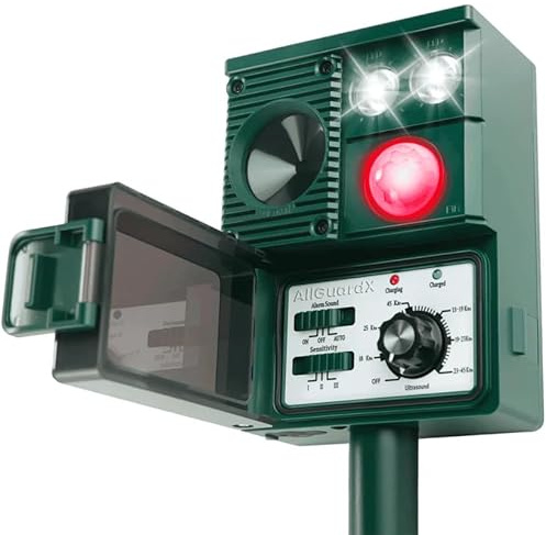 Mon Répulsif AllGuardX – Répulsif Ultrasonique Professionnel à Animaux - Solaire pour Jardin - À Fréquence Ajustable(1pcs)