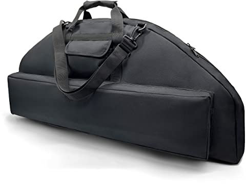 Silfrae Compound Bow Case Soft Bow Padded Case Light-Weight Bow Carry Bag with Arrow Pocket (Black Pro, L)