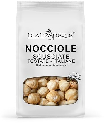 ITALIA SPEZIE - Nocciole Tostate Sgusciate Italiane 400g - 100% Naturali, Senza Sale e conservanti - Confezione Richiudibile Salva Freschezza