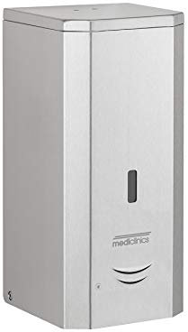 Mediclinics - Dispenser di sapone liquido, 1000 ml, automatico, in acciaio inox, per sapone liquido, gel alcolico, lozioni o creme, colore: acciaio INOX