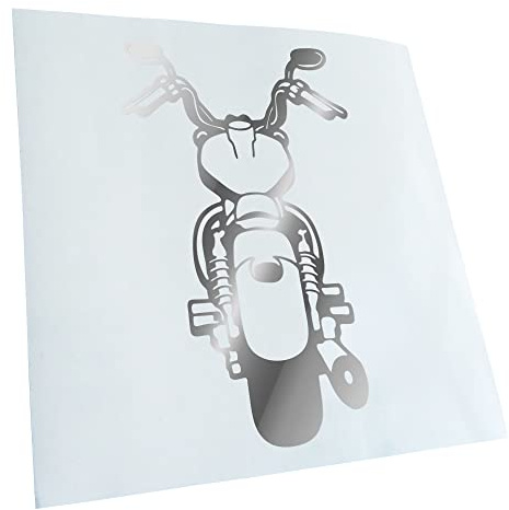 Kiwistar - Autoaufkleber - Biker - Rocker - Chopper - Chrom - 16x10cm - Heckscheibe Auto Aufkleber wetterfest für Kfz LKW Mofa Truck - Sticker außen selbstklebend Tuning Zubehör für Fenster Fahrzeug