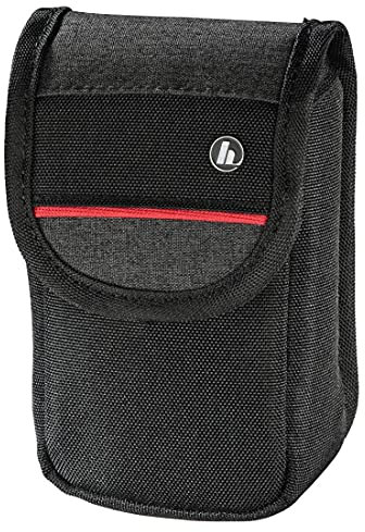 Hama Kameratasche Valletta für Digitalkamera (Fototasche klein für Kompaktkamera, mit Gürtelschlaufe, Klettverschluss, reißfestes Polyester, 6 x 4 x 11 cm) schwarz
