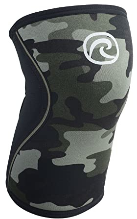 Rehband Kniebandage für Kraftsport & Fitness - Kniebandage 7mm Neopren, flexibel & rutschfest, Knee Sleeve für Männer & Damen, Farbe:Camo, Größe:M