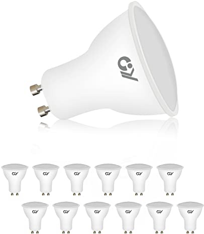 GY 12-er Pack GU10 LED leuchtmittel, 6W (entspricht 60-W-Glühbirne) 450 Lumen, 6500 Kelvin Kaltweiß, 120° Abstrahlwinkel Reflektor lampe, Weiches und gleichmäßiges Licht, Nicht dimmbar…