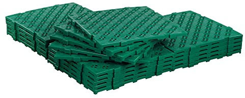 20 Stück Kunststoff Bodenrost Bodenplatte für Sauna/Garten/Poolbereich 500 x 500 x 25 mm Grün
