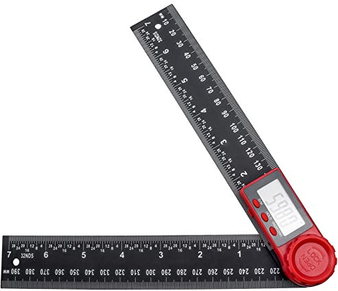 Bestgle winkelmesser digital winkellineal 2 in1 lineal winkelmessung 360° multi winkel lineal großes lcd display leicht tragba hold und feststell funktion für holzarbeiten heimarbeit handwerker 200mm