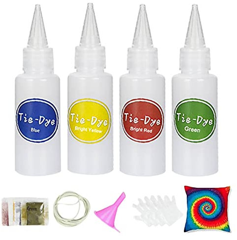 Decorhome Kit de teñido anudado para ropa, kit de tinte para ropa, los suministros para fiestas infantiles o grupos, teñido en 4 colores populares