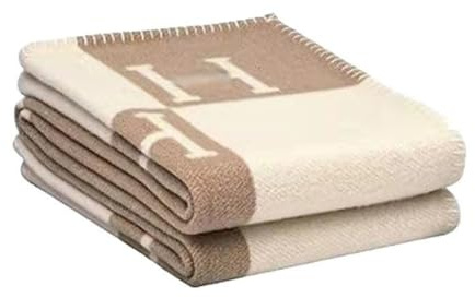 Fcteap h Blanket Soft Throw Blanket Faux Fleece Cashmere Plaid Warm Shawl Thick Knitted Plush Cozy Comfy for Women Throw Blanket for Sofa Couch Bed Queen King Size 55x66 in (Khaki)