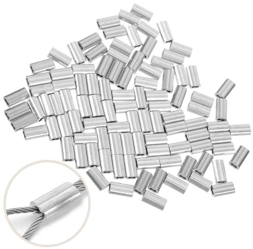 CLISPEED Manicotti per funi metalliche, 1,0 mm, 100 pezzi, in alluminio, per crimpare cavi e funi metalliche