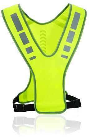 RUNQIN Hi Vis Reflective Running Gears with Pocket, Top Reflector Safety Vest High Visibility for Men Women, Breathable Reflectors Clothing, Adjustable Safety Warning Vest for jogging Hiking Cycling