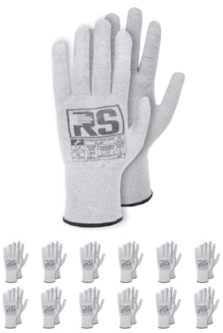 RS CONDUCTOR KLAR Antistatischer Handschuh Montage-Handschuhe/Größe 07, 12 Paar/Grau/Montagehandschuhe/Arbeitshandschuhe/Schutzhandschuhe