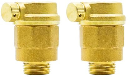 Hsthe Sea 2 Pack Automatic Bleed Valve, DN15 G1/2 Inch Brass Exhaust Valve,Quick Bleeder with Filter for Solar Water Heaters