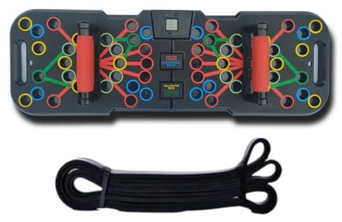 Zainish 41-in-1 Push-Up Board System - Color Coded Push Up Rack Board with Resistance Bands for Home Gym Workout, Portable Body Building Pushup Stands for Strength Training, Fitness Exercise Equipment