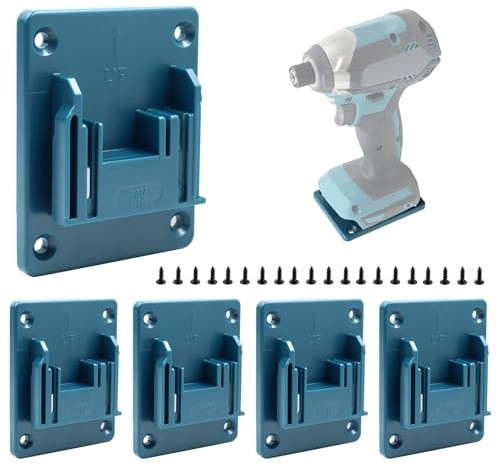5 Stück Wandhalterung Werkzeughalter Kompatibel mit Makita & Bosch 18V Werkzeuge Bohrerhalter Elektrowerkzeug Bohrwerkzeuge Halterung Aufhänger mit Schrauben für Werkstätten, Garagen