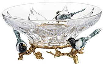 Cesta Fruta Plato de fruta de cristal for fruta, estilo retro chino, creativo, hecho a mano, transparente, plato de fruta, hogar, sala de estar, mesa de comedor, cuenco de caramelo, base de cobre Frut