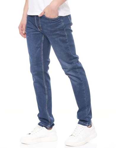 Smith & Solo Jean pour homme - Pantalon stretch slim fit jean moderne pour homme, bleu, 29W / 30L