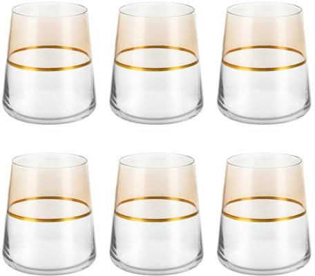 KASANOVA Set 6 bicchieri acqua 420 ml beige e oro Spectrum