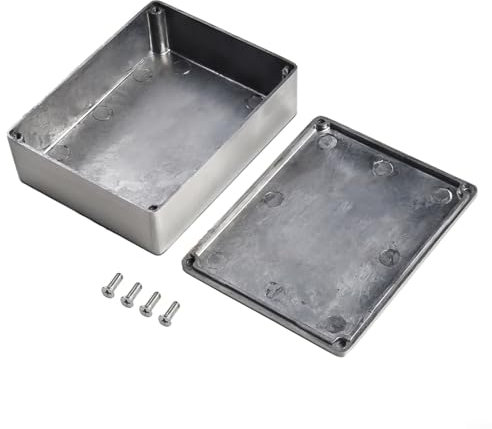 Yhenlovtt Scatola elettrica in alluminio metallico, scatola di recinzione in alluminio, scatola di progetto elettronica, per progetti elettronici, strumenti e fai da te (1590BB (120 x 95 x 35 mm)