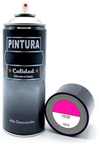 AC - Bote de Pintura en Spray - Fabricado en España - Ideal para cualquier superficie, Madera, Metal, Cartón, Piedra o Cerámica - Capacidad de 200 ML - Color Fuscia