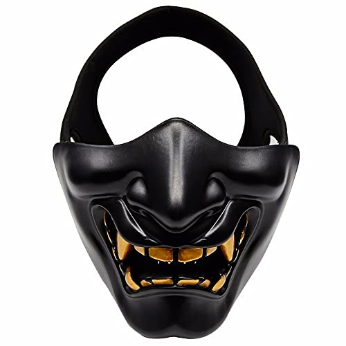 Helmet Mask Airsoft Paintball Half Face Mask CS Game Movie Props Halloween Party Mask Cosplay(BK)