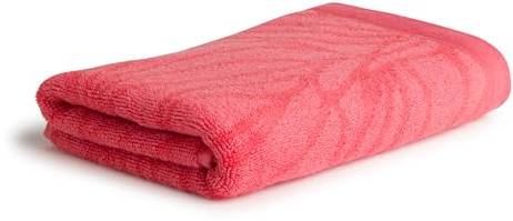Möve Monochrome Organic Lines Handtuch 50 x 100 cm aus 80% Baumwolle/ 20% Viskose aus Bambus-Zellstoff, Coral