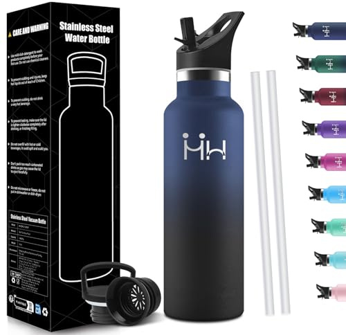 HoneyHolly Botella Termica 750 ML, Termo Sin BPA, Botella Agua Acero Inoxidable, Aislamiento Al Vacío de Doble Pared, Termo Agua Fria, Cantimplora Termica para Adultos, Deporte, Oficina, Yoga