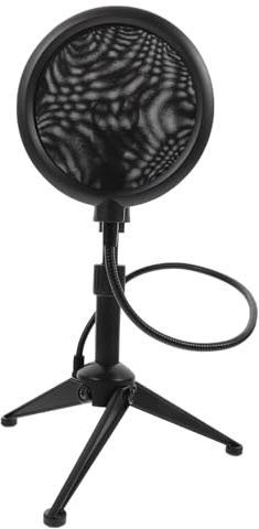 CORHAD 1 Satz Mikrofon Stativ mit Spritzschutz Robuster Mikrofon Clip für Desktop für Konferenzen Vorträge und Bühnenauftritte Schwarz Tragbar