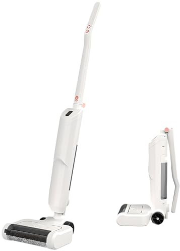 Aspiradora inalámbrica para suelo 3 en 1, húmedo y seco con pantalla táctil LED, autolimpieza, autosecado, cepillo de rodillo de alta velocidad para madera dura y alfombras