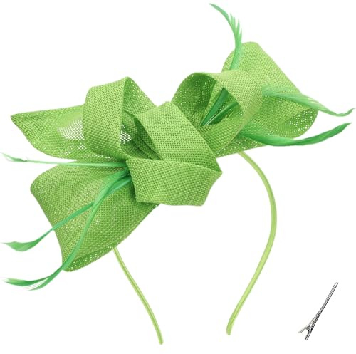 ETOFETE Fascinator Damen Kopfschmuck Haarreif Fasching Karneval Champagne Bow Victoria Vintage Kostümhut 1920er 50er Feder Teeparty Hüte Frauen Mädchen Maskenball Kostüm Party Kopfbedeckung