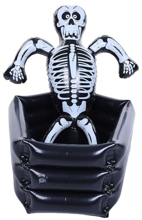 Jectse Halloween Inflatable Skeleton Cooler, Halloween Party Decoration Drink Cooler, Large Capacity Inflatable Ice Bucket for Halloween Party Supplies Party Favors
