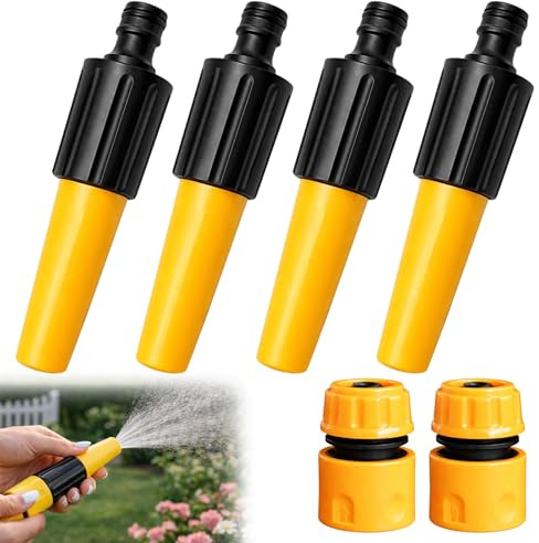 6Pcs Nozzle and Hose Attachments, 6-Piece Spray Nozzle Set for Garden Watering, Durable Hozelock Accessories with Multiple Spray Patterns, Compact Size 13x3 cm