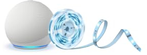 Echo Dot (Nouvelle génération) avec Alexa+, Blanc Glacier + Tapo L900A-5 Ruban LED Connecte, 5m Multicolore, Pack Eclairage Intelligent a Commande Vocale