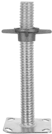 LABRIMP Adjustable Scaffold Leveling Jack with Wide Non-slip Base Plate Threaded Rod Support Stand for Construction Scaffolding Versatile Height for Secure Platform Safety Silver